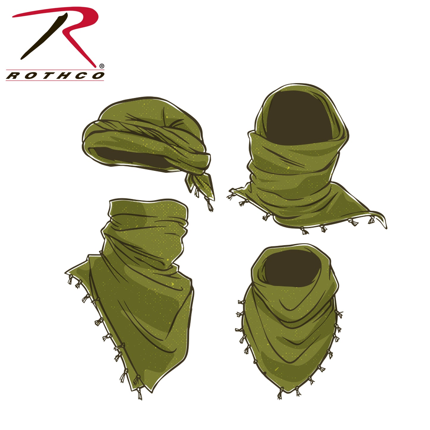 Rothco Gadsden Snake Shemagh Tactical Desert Scarf