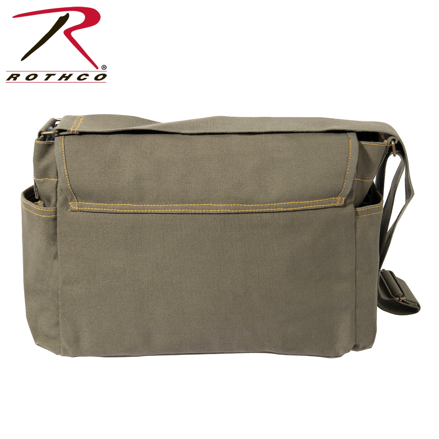 Heavyweight Canvas Classic Messenger Bag With Military Stencil