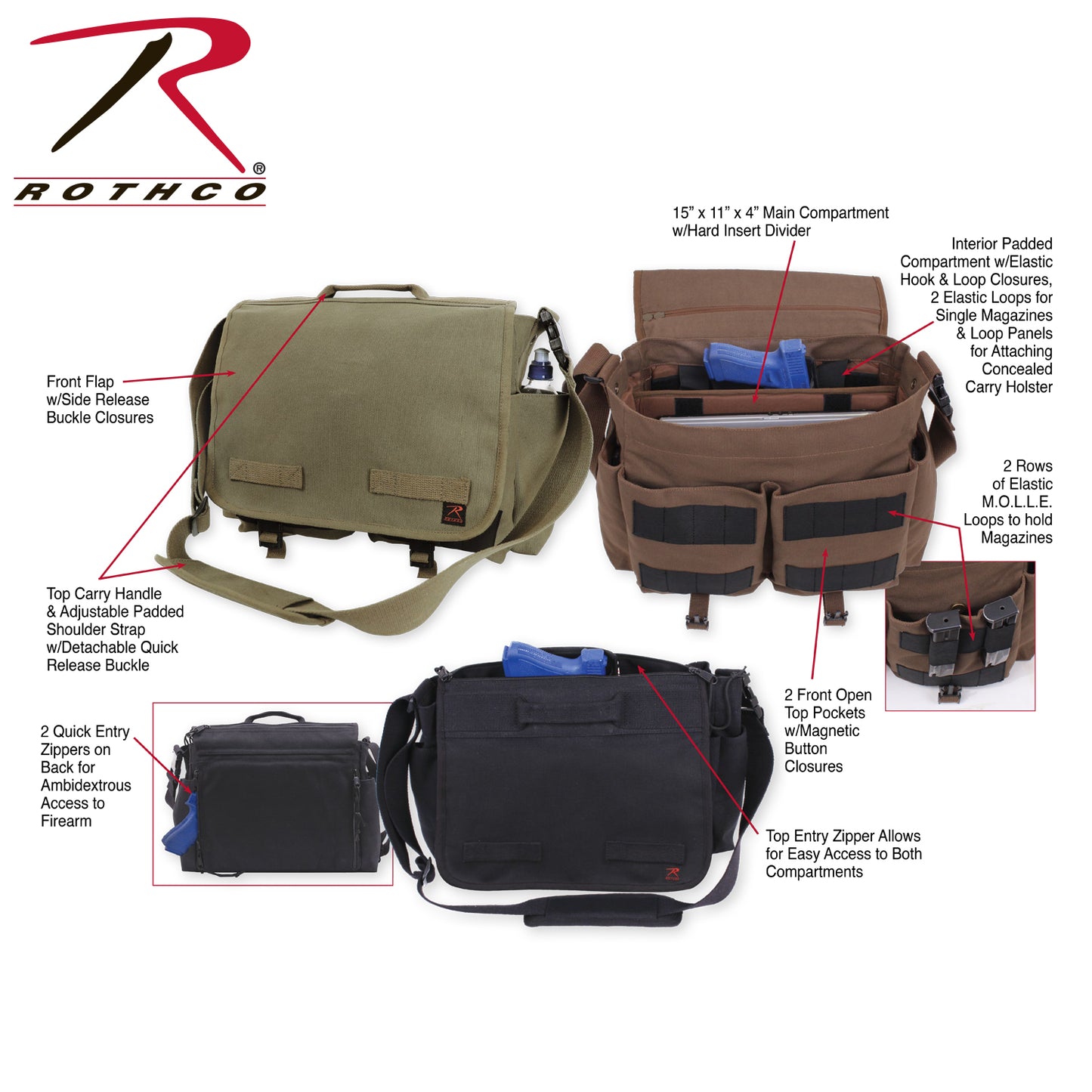 Rothco Concealed Carry Messenger Bag