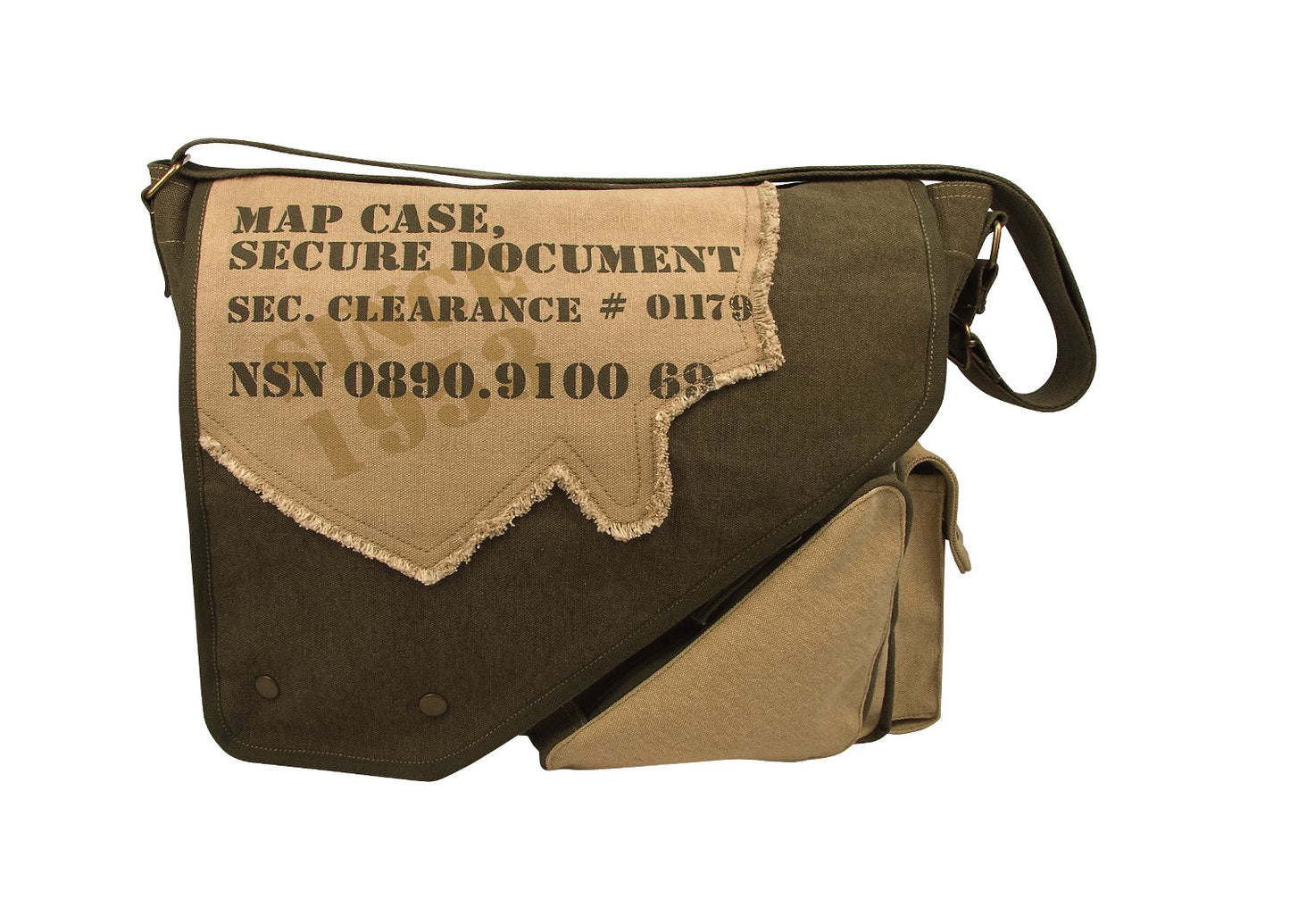 Rothco Vintage Canvas Two-Tone Imprinted Map Bag