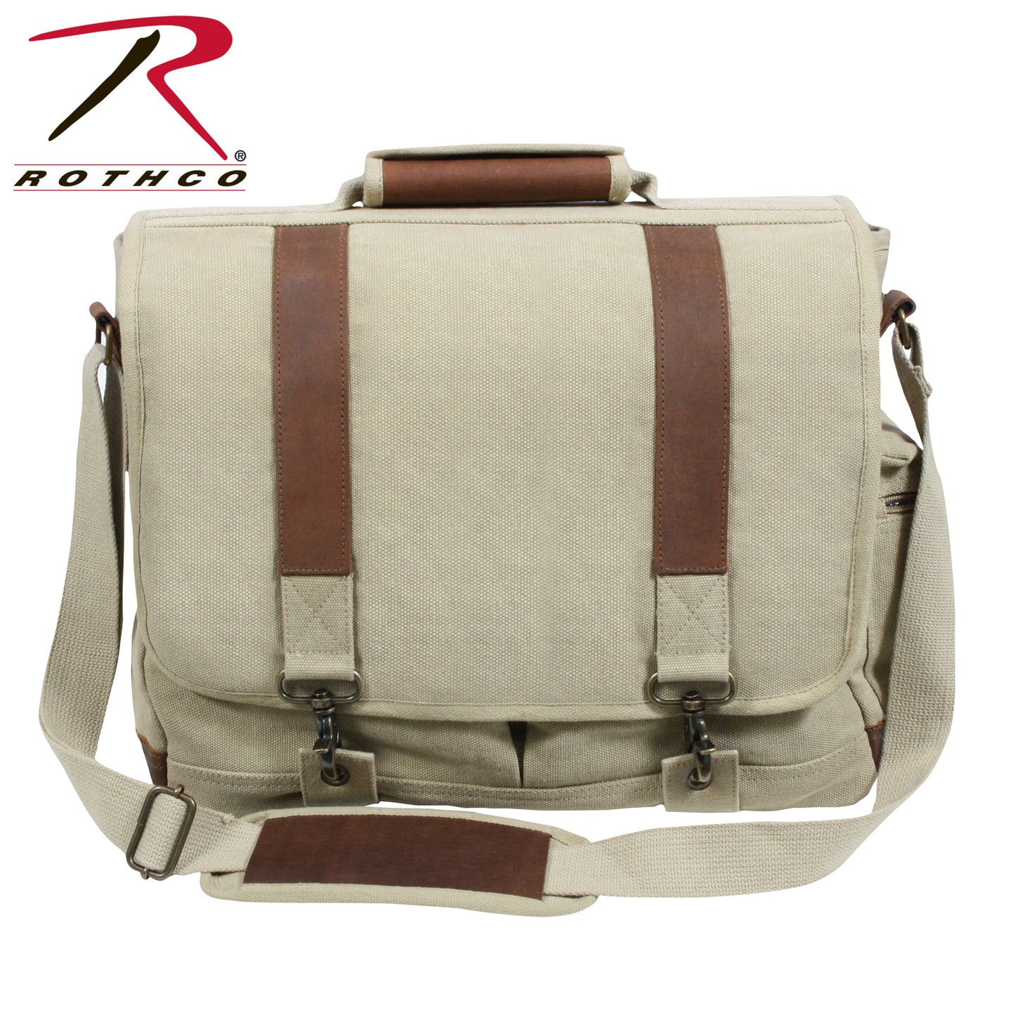 Rothco Vintage Canvas Pathfinder Laptop Bag With Leather Accents