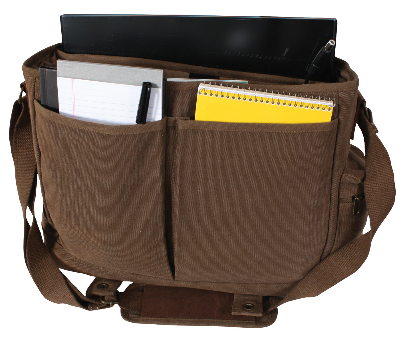 Rothco Vintage Canvas Pathfinder Laptop Bag With Leather Accents