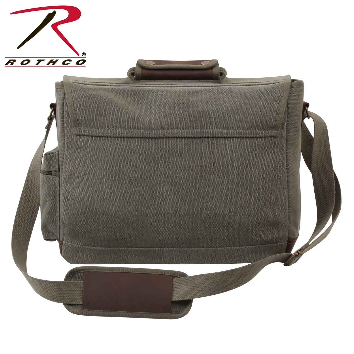 Rothco Vintage Canvas Pathfinder Laptop Bag With Leather Accents