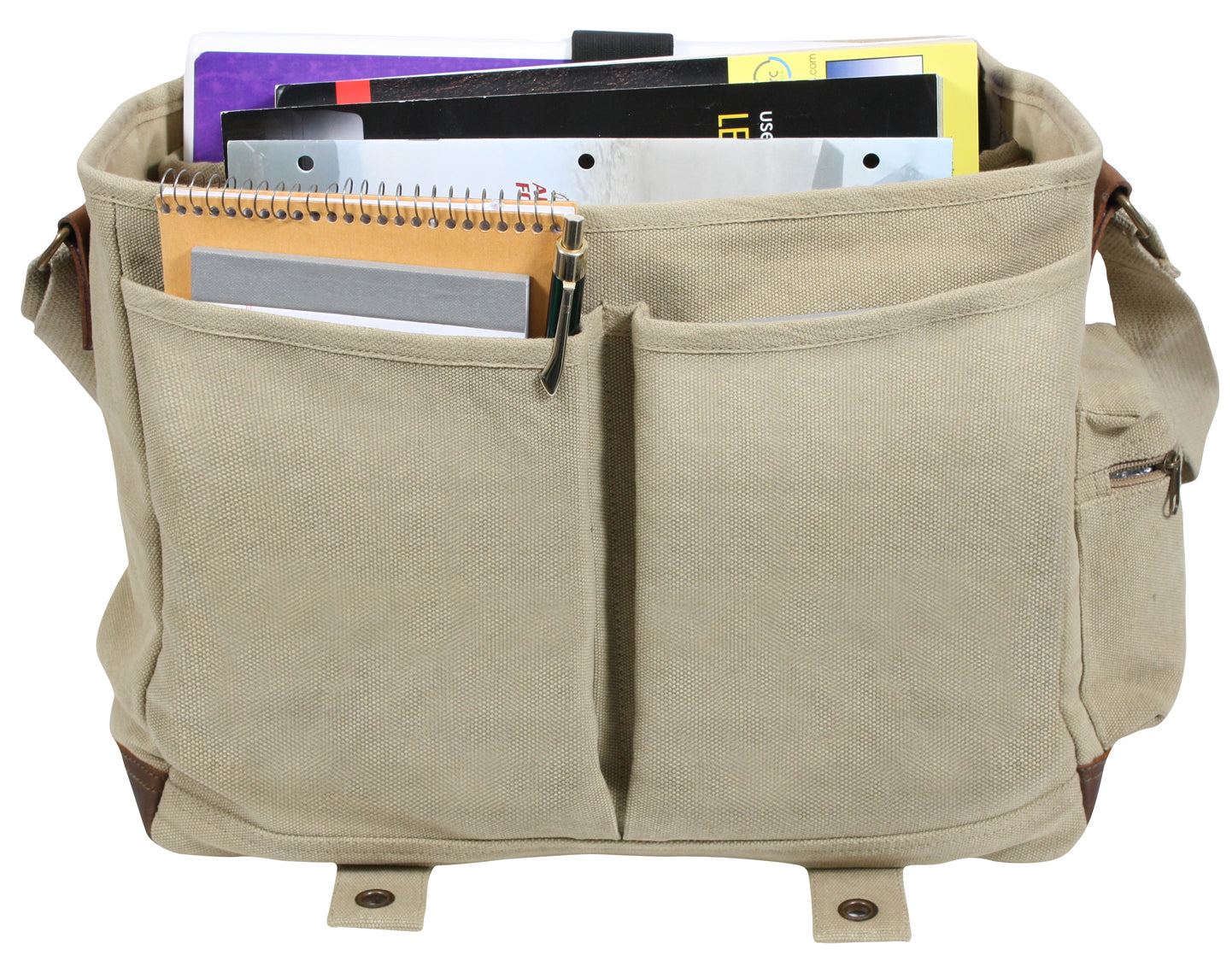 Rothco Vintage Canvas Pathfinder Laptop Bag With Leather Accents