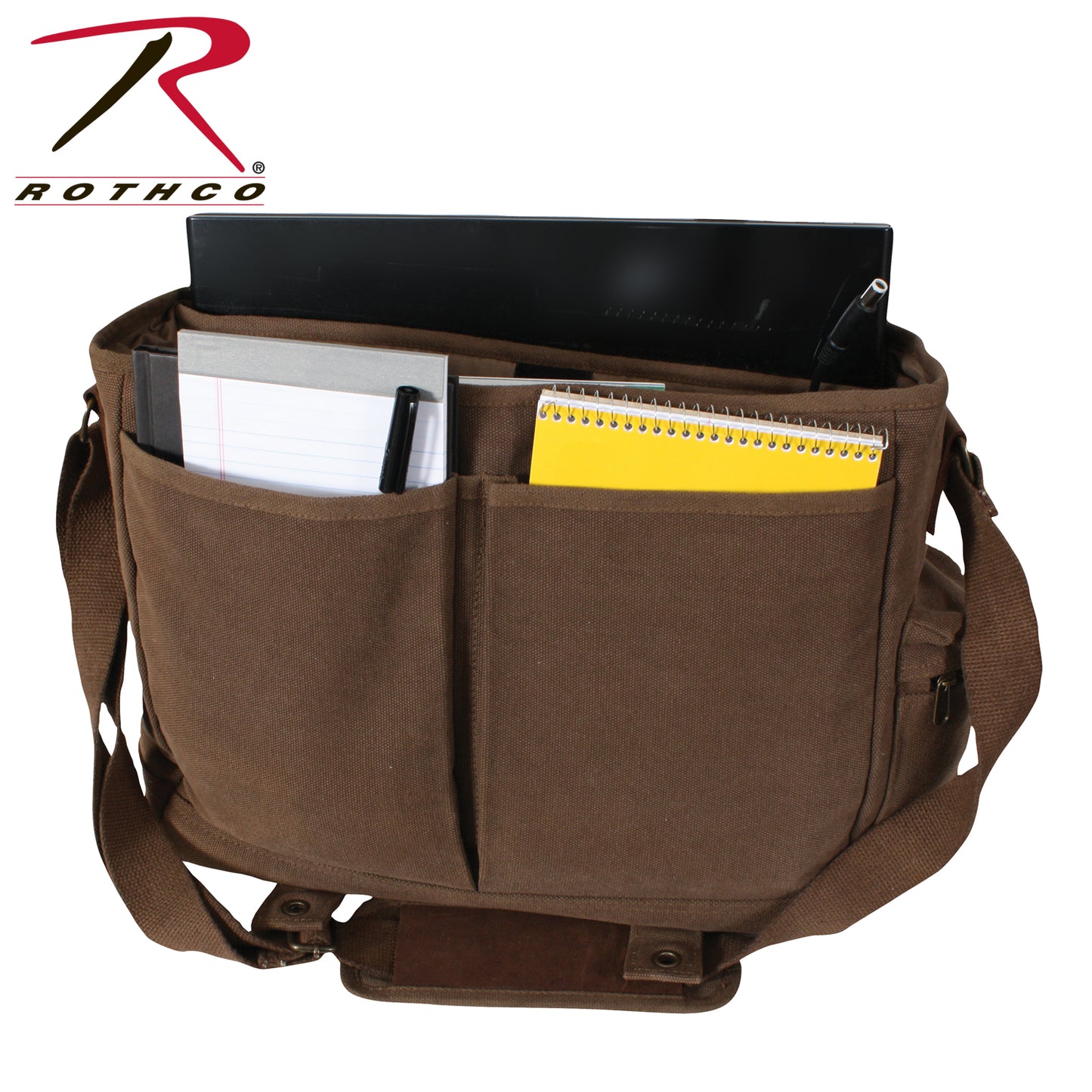 Rothco Vintage Canvas Pathfinder Laptop Bag With Leather Accents