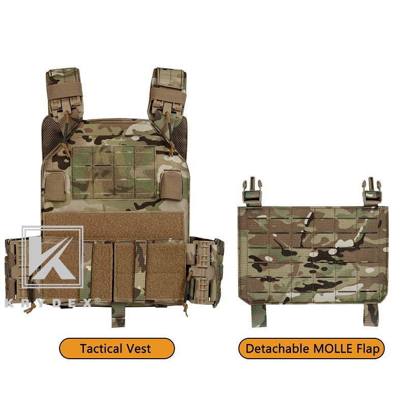 KRYDEX Laser Cut Plate Carrier with Front Panel Molle Quick Release Pannel