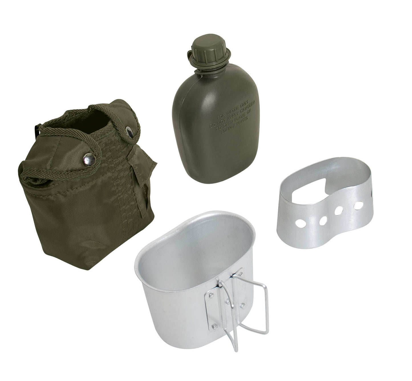 Rothco 4 Piece Canteen Kit With Cover, Aluminum Cup & Stove / Stand