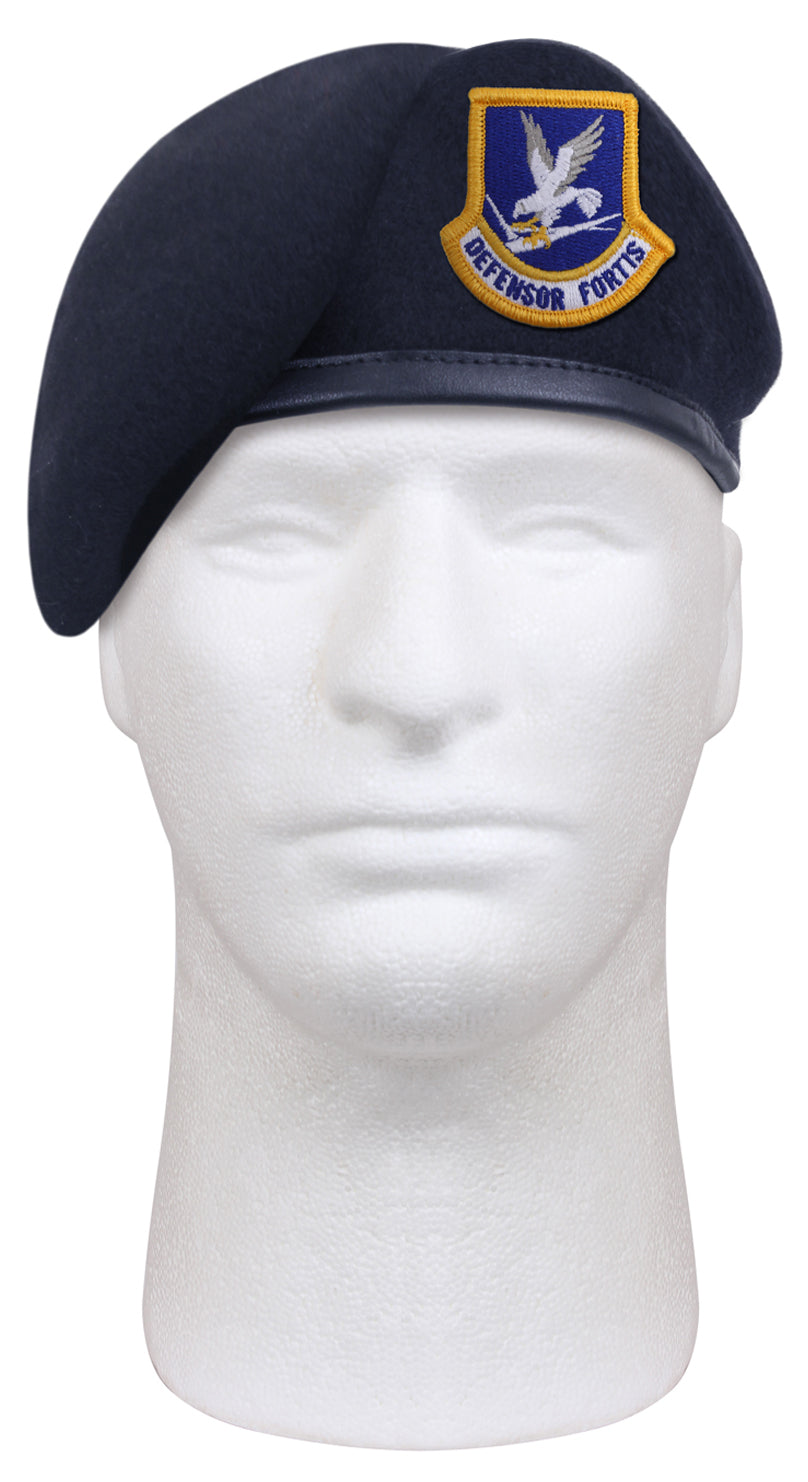 Rothco Inspection Ready Beret With USAF Flash - Midnight Navy Blue