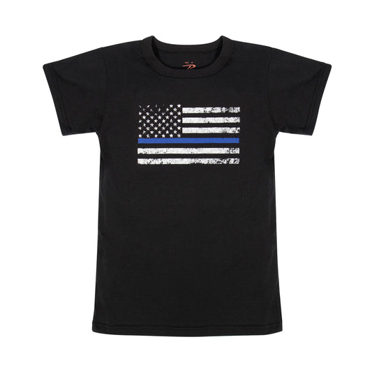 Rothco Kids Thin Blue Line US Flag T-Shirt